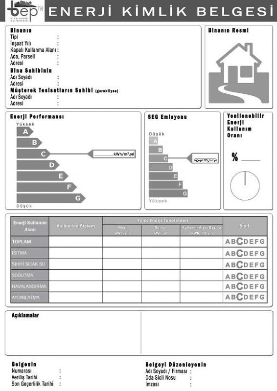 BİNALARDA ENERJİ PERFORMANSI YÖNETMELİĞİNDE