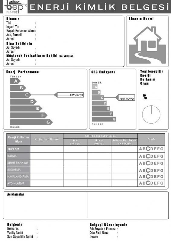 BİNALARDA ENERJİ PERFORMANSI YÖNETMELİĞİNDE